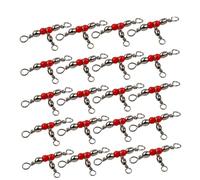 BIUDECO Lot de 20 Émerillons Triples de Pêche Connecteurs Pivotants Solide Rotation Flexible pour Accessoires, Adaptés en Mer Eau Douce