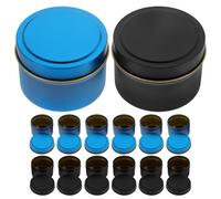 BIUDECO Lot de 24 Pots à Bougies Vides en Fer-Blanc 4 Oz 12 Noirs Intérieurs Dorés 12 Bleus Contenants pour Bougies Votives pour Fabrication Maison et Loisirs Créatifs