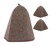 BIUDECO Lot de 3 Bonnets de Sauna en Feutre de Laine Épais Bonnet de Bain Isolant à Dôme Haut Couleur Brun Foncé Protection Thermique Optimale pour Hammam et Sauna Unisexe Confort