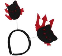 BIUDECO Lot de 3 Serrage-Têtes Chat Noir Maléfique pour Halloween Accessoires de Déguisement Élastiques et Légers Bandeaux Tête de Chat Confortables pour Soirées à Thème et Cosplay