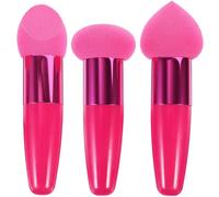 BIUDECO Lot de 3 Stylos Éponges de Maquillage pour Femmes Applicateurs Cosmétiques en Mousse Rose Fuchsia Outil de Beauté Pratique pour Maquillage de Voyage et Usage Quotidien