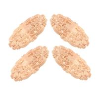 BIUDECO Lot de 4 Appliques Décoratives en Bois Sculpté Non Peint Rondes Ø12 CM Incrustations pour Meubles et Murs Décoration Intérieure DIY Ornements Bois Naturel pour Salon et