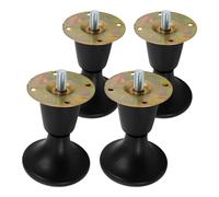 BIUDECO Lot de 4 Pieds de Meubles en Plastique Noir Larges et Résistants Pieds de Rechange pour Cadre de Lit et Canapé-lit Robuste Base Antidérapante Adaptés la Réparation de Meubles