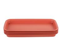 BIUDECO Lot de 4 Plateaux pour Pots de Fleurs rectangulaires en Plastique, protège sols et Surfaces, Usage intérieur et extérieur, idéal pour balcons et Jardins