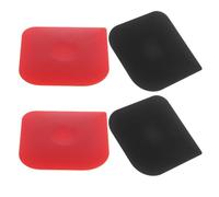 BIUDECO Lot de 4 Racloirs à Pâtisserie Multifonctions en Plastique, 2 Rouges 2 Noirs, Outil Grattoir à Vaisselle et Racloir à Gâteau, Découpe et Nettoyage Cuisine Domestique