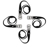 BIUDECO Lot de 4 Sangles de Pédales de Vélo en Nylon Noir Résistantes à l'usure Sangle Réglable pour Vélo de Montagne à Pignon Fixe