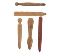 BIUDECO Lot de 5 bâtons de massage de réflexologie, outil de massage en bois chinois, bâton de massage des points de pression, pour soulager les muscles, à la maison et en voyage