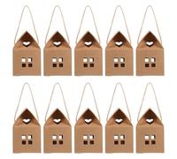 BIUDECO Lot de 50 Boîtes à Bonbons en Papier Marron Forme de Maison, Design Unique et Élégant, pour Faveurs de Mariage et Fêtes