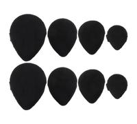 BIUDECO Lot de 8 Houppettes à Poudre Forme Goutte D’eau Noir, Éponges Maquillage Mini Taille S M L, Applicateur Fond de Teint Poudre et Liquide, Réutilisables pour Visage et Corps, Usage