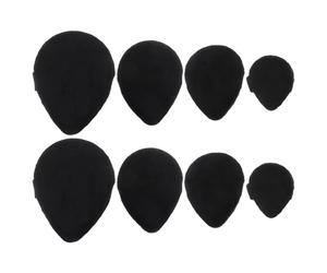 BIUDECO Lot de 8 Houppettes à Poudre Forme Goutte D’eau Noir, Éponges Maquillage Mini Taille S M L, Applicateur Fond de Teint Poudre et Liquide, Réutilisables pour Visage et Corps, Usage