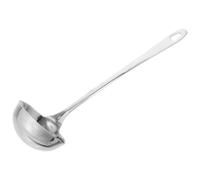 BIUDECO Louche Inox avec Bec Verseur Double Usage Louche à Soupe Acier Inoxydable Manche Long Ergonomique pour Cuisine et Service Adaptée Aux Droitiers et Gauchers