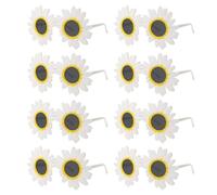 BIUDECO Lunettes de Soleil 8pcs Daisy en Plastique Confortables à Porter et Résistantes, Accessoires Originaux Verre Paix Dieu pour Fête et Cosplay pour Garçons et Filles