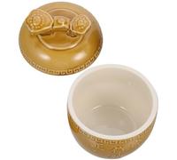 BIUDECO Marmite Ménagère en Céramique Résistante la Chaleur Couvercle, pour Braiser le Poulet et Cuisiner le Porridge, Chauffe Uniformément