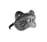 BIUDECO Masque de Sommeil Doux Soie et Peluche Noir Chat Confortable et Occultant pour Voyage Femmes et Filles Cache-yeux Anti-lumière