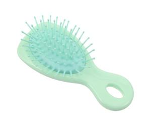 BIUDECO Mini Brosse Démêlante Portable Pour Cheveux Secs Et Humides Brosse De Massage Éponge Pour Garçon Fille Et Adolescents Design Compact Et Léger Avec Logo Couleur Verte Pastel