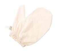 BIUDECO Moufles de Massage en Soie Brute pour Exfoliation et Brossage à Sec, Bracelet Élastique, Beige, Réutilisables, pour Voyage et Routines de Massage à Domicile, Hommes et Femmes