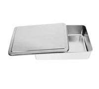 BIUDECO Moule à Gâteau Rectangulaire en Acier Inoxydable 28X22X6 CM avec Couvercle Plat à Pâtisserie Antiadhésif Moule à Tiramisu pour Four Ustensile de Cuisson Multifonction