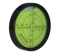 BIUDECO Niveau à Bulle Circulaire 60X10Mm Coque Noire et Liquide Vert Niveau Horizontal Compact en Plastique Solide Outil de Mesure Portable pour Topographie et Chantier