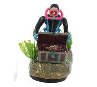 BIUDECO Ornement de Plongée Flottant pour Aquarium Figurine de Trésor Peint Main Décoration Sécurisée pour Eau Douce et Accessoire pour Réservoirs Deau Cadeau Original Couleur Aléatoire