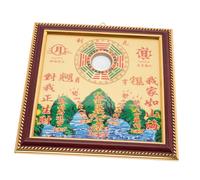 BIUDECO Ornement Temple Chinois avec Miroir Bagua et Motif Montagne et Mer Décoration Feng Shui Dexorcisme de pour Maison et Bureau