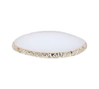 BIUDECO Palette de Mélange pour Vernis à Ongles Professionnelle Plateau Rond Blanche avec Bord Doré pour Manucure DIY et de Créations Ongulaires