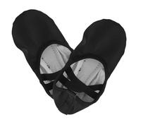 BIUDECO Pantoufles de Danse Classiques Noirs en PU Semelle Souple Plate pour Femmes et Filles Ballerines sans Lacets Taille 24 Adaptés pour Ballet Yoga et Danse Contemporaine