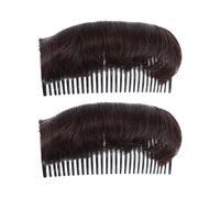 BIUDECO Peigne à Cheveux Bump It Up 2 Pièces, Outil Invisible pour Chignon, Inserts pour Rehaussement de Cheveux, Accessoire Coiffure Femme, Coussinet Volume, Noir et Marron Foncé, Usage