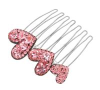 BIUDECO Peigne à Cheveux Cristal Cœur Rose Accessoire de Coiffure Léger et Élégant pour Mariage et Usage Quotidien Barrette Douce pour Cheveux Fins et Bouclés Coiffure Raffinée pour