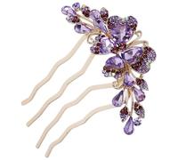 BIUDECO Peigne à Cheveux Strass Dents pour Femmes et Filles Accessoire Mariage et Soirée Épingle Latérale Décorative pour Coiffure Élégante