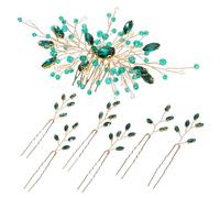 BIUDECO Peigne Cheveux Décoratif Vert pour Mariée Set et Solide Épingles et Accessoires Tresses pour Chignons Maintien Sécurisé pour Mariage et Occasions
