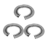 BIUDECO Peigne Élastique Flexible à Ressort Noir Bandeaux Étirable Doux pour Femme Accessoire Anti-casse pour Cheveux Fins et Épais Maintien Facile des Mèches Rebelles