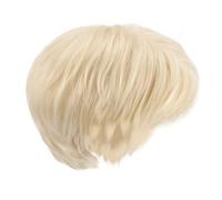 BIUDECO Perruque Homme Courte Dorée Cosplay Accessoire Cheveux Synthétique Résistant et Facile à Entretenir pour Fêtes et Spectacles