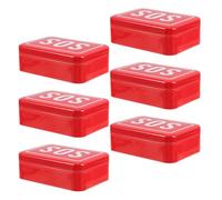 BIUDECO Pilulier d'Urgence en Métal Étanche 6 Pièces Petite Boîte de Survie Compacte pour Plein Air et Camping Organisateur de Remède Portable Kit Rangement Sos Multifonction pour