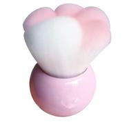 BIUDECO Pinceau de Maquillage Forme Patte de Chat Rose, Portable et Lavable, Brosse à Poudre Créative en Fibre Artificielle pour Usage Quotidien et Professionnel