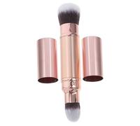 BIUDECO Pinceau Maquillage Rétractable Double Embout Rose Doré Brosse Compacte pour Poudre et Correcteur Applicateur Précis et Multifonction pour Retouches Voyage