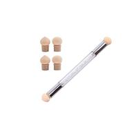 BIUDECO Pinceau Nail Art à Double Tête Éponge Lavable, Outil DIY pour Ongles Dégradés, 4 Têtes Éponge Remplaçables en Acrylique pour Dessiner des Fleurs la Maison