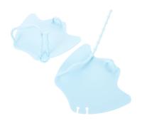 BIUDECO Plaquettes de Natation en Silicone Réglables pour Adultes et Garçon et Filles Demi-Main Palmée Bleu Ciel Moufles de Natation pour Entraînement Plongée Flottaison et Exercices