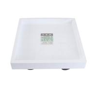 BIUDECO Plateau pour Pots de Fleurs en Verre avec roulettes Base Mobile Carrée Résistante et Pratique pour Déplacer Pots et Plantes Support Solide Blanc