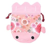 BIUDECO Pochette à Bonbons Mariage Grosse Taille en Tissu Brocart Rose à Cordon Motif Poisson Rouge Japonerie Paquet Présent pour Dragées Rangement pour Fête et Enterrement de Vie de
