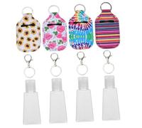 BIUDECO Porte-bouteille en Néoprène 12 Pcs 4 Flacons 30 Ml et 4 Mousquetons, Étui Suspendu Pratique et Léger pour Lotion, Porte-clés Multifonction pour Voyage et Usage Couleur Aléatoire