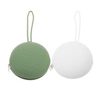 BIUDECO Porte-tétine Silicone Portable Pour Garçon Et Filles, Lot De 2 Bourses Coloris Vert Et Beige, Rangement Sécurisé Fermeture Éclair, Voyage Et Quotidien Pour Bébé Et Tout-petits
