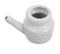 BIUDECO Pot de Rinçage Nasal en Céramique 350 Ml Blanc, Facile à Utiliser et Nettoyage Complet, Ménage Yoga en Période de Changements Saisonniers