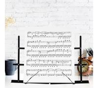 BIUDECO Pupitre de Musique Pliable Portable en Métal avec Support Stable pour Partitions et Tablette, pour Lecture et Affichage Musical en Voyage, Livré avec Paquet Noir