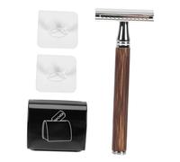 BIUDECO Rasoir Manuel Double-face Ancien Style pour Barbe Outil de Nettoyage Sûr Compact et Portable pour Rasage Précis et Confortable