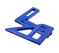 BIUDECO Règle de Mesure Multi-angles Équerre de Travail du Bois en Alliage D'aluminium Bleu, Système Britannique, 45° et 90°, pour Menuiserie et Machines
