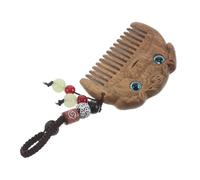 BIUDECO Sandalwood Pocket Comb Mini Travel Chinese Style Hair Brush With Carved Pendant For Women Compact Portable Ornament Gift For Year Of The Horse