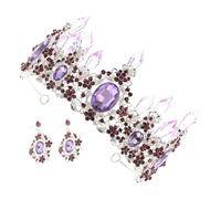 BIUDECO Set de Boucles Oreilles et Diadème de Mariée Cristal Élégant Couronne Durable pour Mariage Fête et Bal