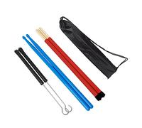 BIUDECO Set de Brosses à Batterie Inoxydable avec Baguettes Nylon et Sac de Rangement Portable Kit Daccessoires pour Percussion Adaptés Aux et Adultes