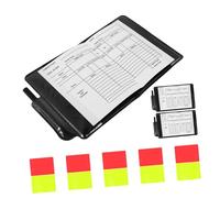 BIUDECO Set de Cartons Arbitre Football Jaune et Rouge avec Feuilles de Score et Porte-Documents Kit Complet Arbitrage pour Matchs avec Cartons PVC Lumineux Stylo et Papier de Marqueur