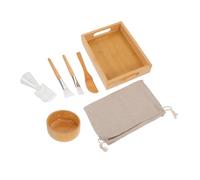 BIUDECO Set de Outils de Soin Visage Bois Naturel Bol Mélangeur pour Masque Facial avec Pinceau Silicone Kit pour Application et Facile à Nettoyer pour Usage Maison et